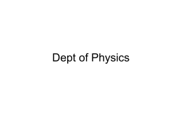 Dept of Physics - National Institute of Technology Calicut