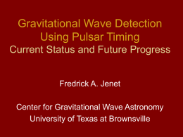 Gravitational Wave Detection Using Pulsar Timing Current