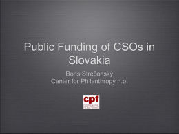 Public Funding of CSOs in Slovakia