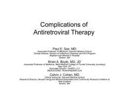 Complications of Antiretroviral Therapy