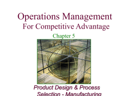 Production and Operations Management: Manufacturing and