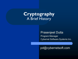 Cryptography Taxonomy and Evolution