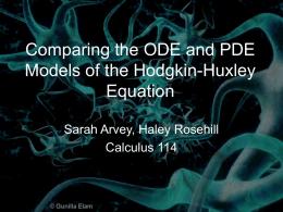 Comparing the ODE and PDE Models of the Hodgkin