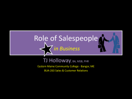 Role of Salespeople in Business