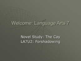 Welcome: Language Arts 7