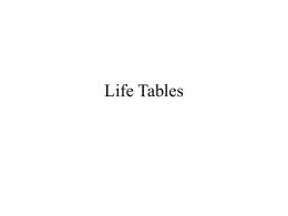 Populations IV: Life Tables