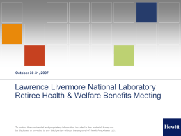 Lawrence Livermore National Laboratory Retiree Benefits