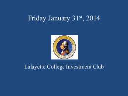 Market Update - Lafayette College