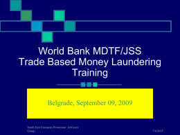 Capacity building event on Trade Based Money Laundering
