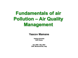 Fundamentals of air Pollution – Air Quality Management