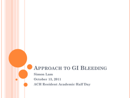 Approach to GI Bleeding