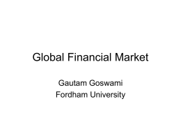 Global Financial Market - Fordham Graduate School of