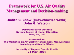 Framework for US AQ Management and Decision
