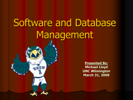 Software and Database Management