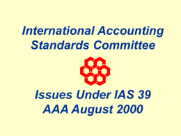 International Accounting Standards Committee: Role and