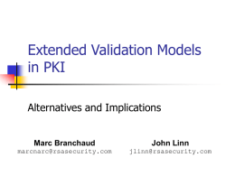 Extended Validation Models in PKI
