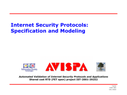 Internet Security Protocols: Specification and Modeling