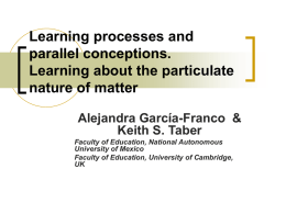 Learning processes and parallel conceptions &ndash; learning