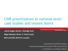 CWR prioritization at national level: case studies and
