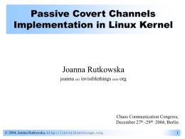 Passive Covert Channels Implementation in Linux Kernel