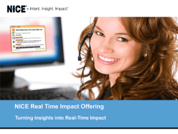 NICE Real-Time Impact Offerings