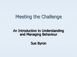Understanding Behaviour - Bromley Children and Families