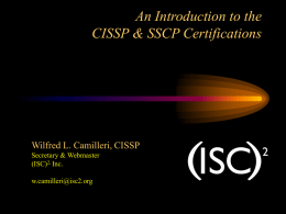 Introduction to the CISSP Exam - ISSA