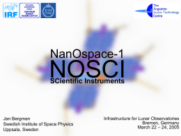 NanoSpace-1 Scientific Instruments