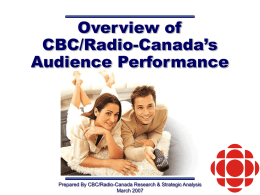 THE AUDIENCES TO THE CBC’S ENGLISH