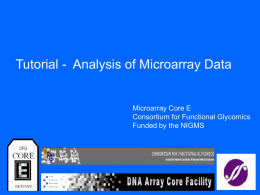 Microarray Data analysis - Functional Glycomics Gateway