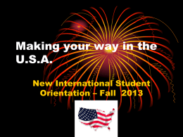 Making your way in the U.S.A.