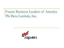 Future Business Leaders of America – Phi Beta Lambda, Inc.
