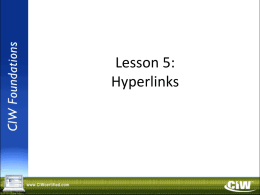 Lesson 5: Hyperlinks - Macomb Intermediate School District
