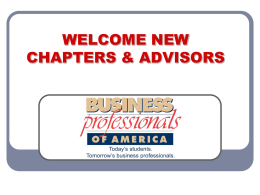 NEW ADVISOR TRAINING - Business Professionals of America