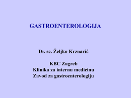 Dr. sc. Željko Krznarić KBC Zagreb Klinika za internu