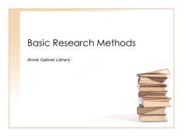 Basic Research Methods - California Baptist University