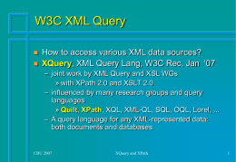 CBU Summer School '07 Queryin XML