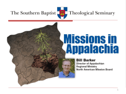 Missions In Appalachia - The Southern Baptist Theological