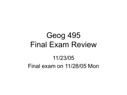 Geog 495 Final Exam Review