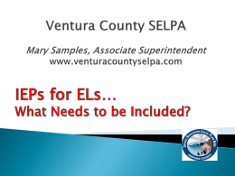 Ventura County SELPA Mary Samples, Associate