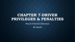Chapter 7-Driver Privileges & Penalties