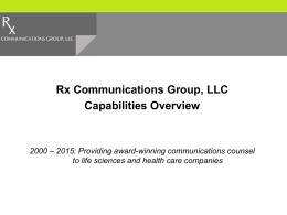 Capabilities Presentation - Rx Communications Group, LLC