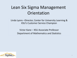 Lean Six Sigma Management Orientation
