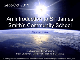 Welcome to Sir James Smiths Community School