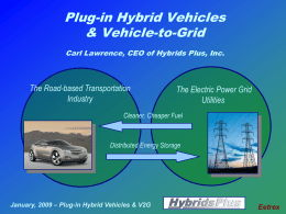 Plug-in Hybrid Vehicles & Vehicle-to