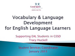 Vocabulary & Language Development for English Language