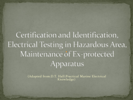 Certification and Identification, Electrical Testing in