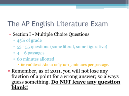 AP English Language Exam - Welcome to AP Literature