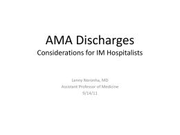 AMA Discharges Considerations for IM Hospitalists