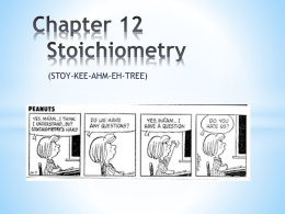 Chapter 12 Stoichiometry - Conejo Valley Unified School